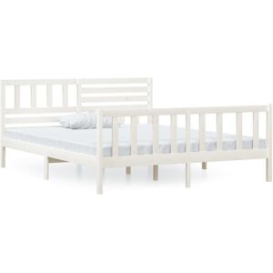 vidaXL Solid Wood Bed Frame White 120x200 cm Indoor Bedstead Bedroom Furniture vidaXL Solid Wood Bed Frame White 120x200 cm Indoor Bedstead Bedroom Furniture