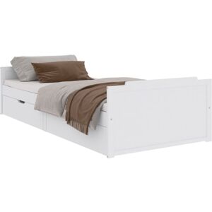 (white) vidaXL Bed Frame with Drawers Solid Wood Pine Bedstead Single Multi Colo (white) vidaXL Bed Frame with Drawers Solid Wood Pine Bedstead Single Multi Colo
