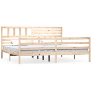 vidaXL Bed Frame Super King Solid Wood - Bed Frame vidaXL Bed Frame Super King Solid Wood - Bed Frame