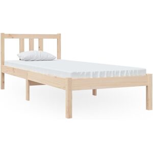 vidaXL Solid Wood Bed Frame - 75x190 cm - Brown - Bed Frame vidaXL Solid Wood Bed Frame - 75x190 cm - Brown - Bed Frame