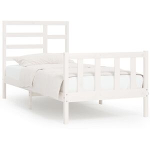 vidaXL 3107604 Bed Frame - Wooden Bedstead with Solid Pine - White - 100x200 cm vidaXL 3107604 Bed Frame - Wooden Bedstead with Solid Pine - White - 100x200 cm
