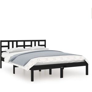 (black, 140 x 190 cm) vidaXL Solid Wood Bed Frame Bedroom Bedstead Bed Base Mult (black, 140 x 190 cm) vidaXL Solid Wood Bed Frame Bedroom Bedstead Bed Base Mult