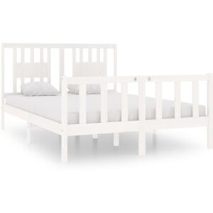 (white, 140 x 190 cm) vidaXL Bed Frame with Headboard Solid Wood Pine Bed Base M (white, 140 x 190 cm) vidaXL Bed Frame with Headboard Solid Wood Pine Bed Base M
