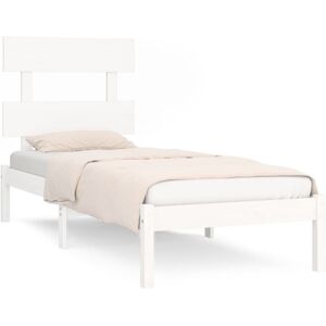 vidaXL Bed Frame Bed Base Platform Bed White Solid Wood 90x190 cm Single vidaXL Bed Frame Bed Base Platform Bed White Solid Wood 90x190 cm Single