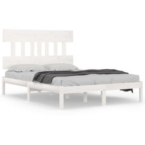 vidaXL Solid Wood Bed Frame White 140x200 cm Wooden Bedroom Bedstead Bed Base vidaXL Solid Wood Bed Frame White 140x200 cm Wooden Bedroom Bedstead Bed Base