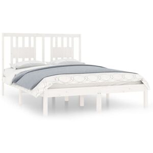 vidaXL Solid Wood Pine Bed Frame White 140x190 cm Bedstead Platform Bed Frame vidaXL Solid Wood Pine Bed Frame White 140x190 cm Bedstead Platform Bed Frame