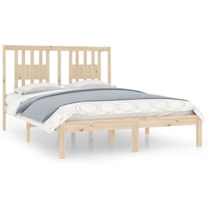 vidaXL Bed Frame Bed Base Wooden Platform Bed Solid Wood 135x190 cm Double vidaXL Bed Frame Bed Base Wooden Platform Bed Solid Wood 135x190 cm Double