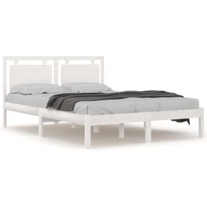 vidaXL Solid Wood Bed Frame White 160x200 cm Bedroom Wooden Bedstead Bed Base vidaXL Solid Wood Bed Frame White 160x200 cm Bedroom Wooden Bedstead Bed Base