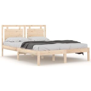 vidaXL Bed Frame Bed Base Wooden Platform Bed Solid Wood 150x200 cm King Size vidaXL Bed Frame Bed Base Wooden Platform Bed Solid Wood 150x200 cm King Size