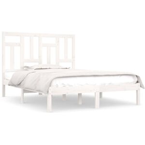vidaXL Solid Wood Pine Bed Frame White 200x200 cm Wooden Bedstead Bed Base vidaXL Solid Wood Pine Bed Frame White 200x200 cm Wooden Bedstead Bed Base