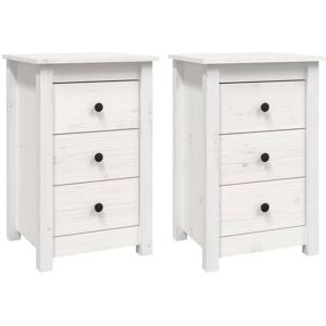(white, 2) vidaXL 1/2x Solid Wood Pine Bedside Cabinet Side Table Cabinet Multi (white, 2) vidaXL 1/2x Solid Wood Pine Bedside Cabinet Side Table Cabinet Multi