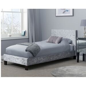 Birlea Beda Double Bed Steel Crushed Velvet - Bed Birlea Beda Double Bed Steel Crushed Velvet - Bed