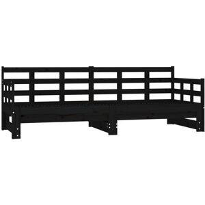 (Black, 2x(80x200) cm) vidaXL Solid Wood Pine Pull-out Day Bed Wooden Sofa Bed M (Black, 2x(80x200) cm) vidaXL Solid Wood Pine Pull-out Day Bed Wooden Sofa Bed M