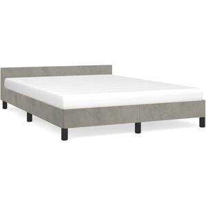 (light grey, 4ft6 double) vidaXL Bed Frame with Headboard Velvet Bed Base Multi (light grey, 4ft6 double) vidaXL Bed Frame with Headboard Velvet Bed Base Multi