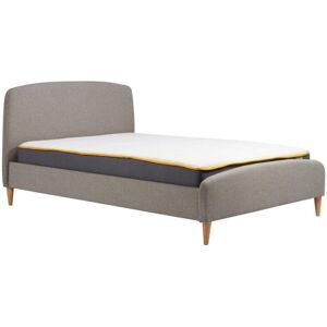 Grey Small Double Bed Frame Birlea Quebec Fabric Upholstered 4FT 120cm Grey Small Double Bed Frame Birlea Quebec Fabric Upholstered 4FT 120cm