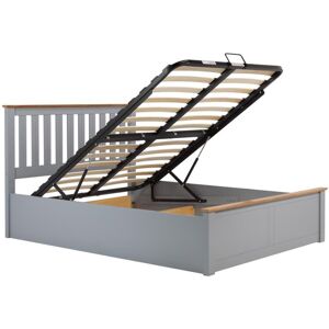 Birlea Small Double Ottoman Bed Grey Phoenix Wood Frame Storage 4FT Stone Oak Solid Birlea Small Double Ottoman Bed Grey Phoenix Wood Frame Storage 4FT Stone Oak Solid