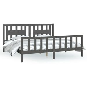 (grey, 200 x 200 cm) vidaXL Bed Frame with Headboard Solid Wood Pine Bed Base Ma (grey, 200 x 200 cm) vidaXL Bed Frame with Headboard Solid Wood Pine Bed Base Ma
