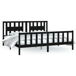 (black, 200 x 200 cm) vidaXL Bed Frame with Headboard Solid Wood Pine Bed Base M (black, 200 x 200 cm) vidaXL Bed Frame with Headboard Solid Wood Pine Bed Base M
