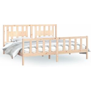 (brown, 200 x 200 cm) vidaXL Bed Frame with Headboard Solid Wood Pine Bed Base M (brown, 200 x 200 cm) vidaXL Bed Frame with Headboard Solid Wood Pine Bed Base M