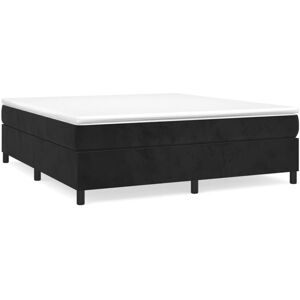 vidaXL Black Super King Size Bed Frame Velvet - Bed Frame vidaXL Black Super King Size Bed Frame Velvet - Bed Frame