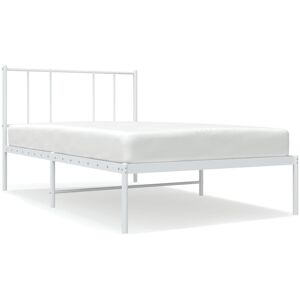 (white, 75 x 190 cm/with headboard) vidaXL Metal Bed Frame with Headboard Bed Ba (white, 75 x 190 cm/with headboard) vidaXL Metal Bed Frame with Headboard Bed Ba