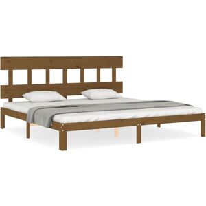 (honey brown, 200 x 200 cm/with headboard) vidaXL Bed Frame Bedroom Platform Bed (honey brown, 200 x 200 cm/with headboard) vidaXL Bed Frame Bedroom Platform Bed