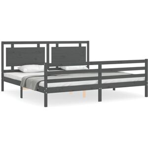 (grey, 200 x 200 cm) vidaXL Bed Frame Bed Base Platform Bed with Headboard Black (grey, 200 x 200 cm) vidaXL Bed Frame Bed Base Platform Bed with Headboard Black
