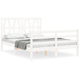 vidaXL Bed Frame 120x190cm White Solid Wood Rustic vidaXL Bed Frame 120x190cm White Solid Wood Rustic