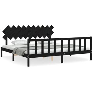 (black, 200 x 200 cm) vidaXL Bed Frame Bed Base Platform Bed with Headboard Smal (black, 200 x 200 cm) vidaXL Bed Frame Bed Base Platform Bed with Headboard Smal