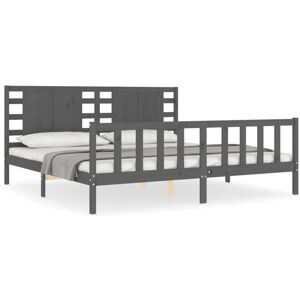 (grey, 200 x 200 cm) vidaXL Bed Frame Bed Base Platform Bed with Headboard Black (grey, 200 x 200 cm) vidaXL Bed Frame Bed Base Platform Bed with Headboard Black