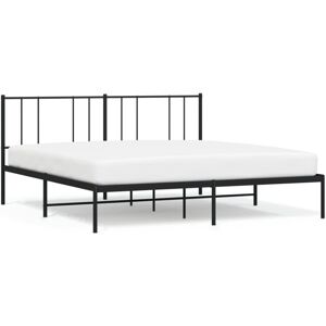 (black, 180 x 200 cm/with headboard) vidaXL Metal Bed Frame with Headboard Bed B (black, 180 x 200 cm/with headboard) vidaXL Metal Bed Frame with Headboard Bed B