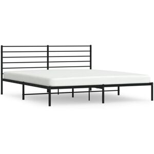 (black, 180 x 200 cm/with headboard) vidaXL Metal Bed Frame with Headboard Bed B (black, 180 x 200 cm/with headboard) vidaXL Metal Bed Frame with Headboard Bed B
