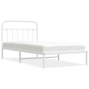 vidaXL Metal Bed Frame with Headboard - 107x203 cm - Bed Base vidaXL Metal Bed Frame with Headboard - 107x203 cm - Bed Base