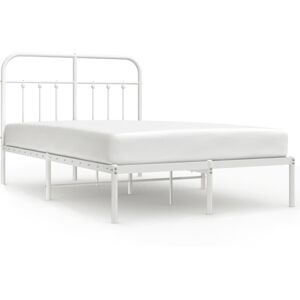 vidaXL Metal Bed Frame White 120x200 cm - Bed Base Bedstead vidaXL Metal Bed Frame White 120x200 cm - Bed Base Bedstead