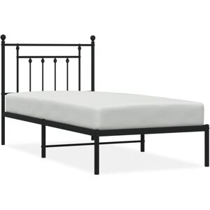 (black, 90 x 200 cm/with headboard) vidaXL Metal Bed Frame Bedroom Bed Base Beds (black, 90 x 200 cm/with headboard) vidaXL Metal Bed Frame Bedroom Bed Base Beds