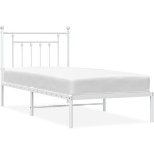 vidaXL Metal Bed Frame with Headboard White 80x200cm - Bed Frame vidaXL Metal Bed Frame with Headboard White 80x200cm - Bed Frame