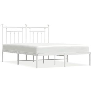 (white, 150 x 200 cm/with headboard) vidaXL Metal Bed Frame Bedroom Bed Base Bed (white, 150 x 200 cm/with headboard) vidaXL Metal Bed Frame Bedroom Bed Base Bed