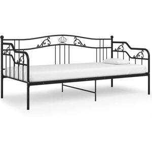 vidaXL Sofa Bed Frame Black Metal for Day Sleeping Sleepover Guest Resting vidaXL Sofa Bed Frame Black Metal for Day Sleeping Sleepover Guest Resting