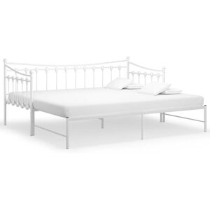 vidaXL Pull-out Sofa Bed Frame White Metal for Day Sleeping Guest Sleepover vidaXL Pull-out Sofa Bed Frame White Metal for Day Sleeping Guest Sleepover