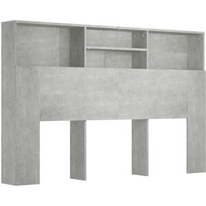 (concrete grey) vidaXL Headboard Cabinet Bedroom Bookcase Headboard Furniture Mu (concrete grey) vidaXL Headboard Cabinet Bedroom Bookcase Headboard Furniture Mu