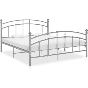 vidaXL Bed Frame Grey Metal 200x200 cm Bedroom Adults Kids Bed Base Bedstead vidaXL Bed Frame Grey Metal 200x200 cm Bedroom Adults Kids Bed Base Bedstead