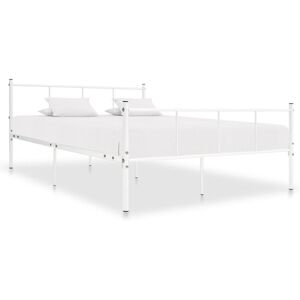 vidaXL Bed Frame White Metal 120x200cm Bedroom Bedstead Furniture Accessory vidaXL Bed Frame White Metal 120x200cm Bedroom Bedstead Furniture Accessory