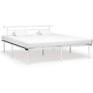 vidaXL Bed Frame White Metal 200x200 cm Modern Bedroom Sleeping Furniture Home vidaXL Bed Frame White Metal 200x200 cm Modern Bedroom Sleeping Furniture Home