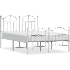 vidaXL Metal Bed Frame 120x200 - Bed Base with Headboard & Footboard vidaXL Metal Bed Frame 120x200 - Bed Base with Headboard & Footboard