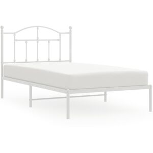 (white, 100 x 190/with headboard) vidaXL Metal Bed Frame Bedroom Platform Bed Ba (white, 100 x 190/with headboard) vidaXL Metal Bed Frame Bedroom Platform Bed Ba