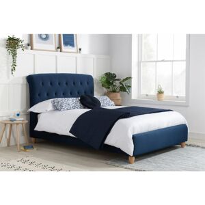 Birlea Blue King Size Bed Frame Brompton Upholstered Headboard 150cm 5FT Fabric Wood Birlea Blue King Size Bed Frame Brompton Upholstered Headboard 150cm 5FT Fabric Wood
