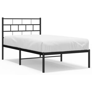 (black, 90 x 190 cm/with headboard) vidaXL Metal Bed Frame Bedroom Platform Bed (black, 90 x 190 cm/with headboard) vidaXL Metal Bed Frame Bedroom Platform Bed