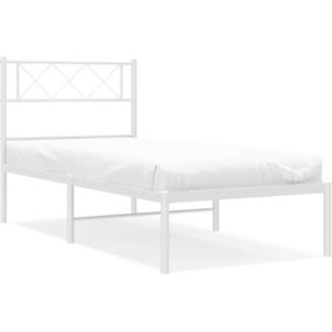 (white, 90 x 190 cm/with headboard) vidaXL Metal Bed Frame Bedroom Platform Bed (white, 90 x 190 cm/with headboard) vidaXL Metal Bed Frame Bedroom Platform Bed