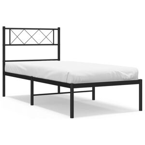 (black, 107 x 203 cm/with headboard) vidaXL Metal Bed Frame Bedroom Platform Bed (black, 107 x 203 cm/with headboard) vidaXL Metal Bed Frame Bedroom Platform Bed
