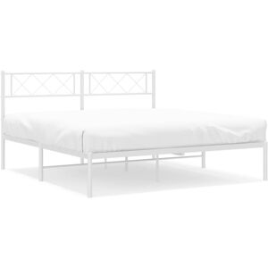 (white, 140 x 190 cm/with headboard) vidaXL Metal Bed Frame Bedroom Platform Bed (white, 140 x 190 cm/with headboard) vidaXL Metal Bed Frame Bedroom Platform Bed